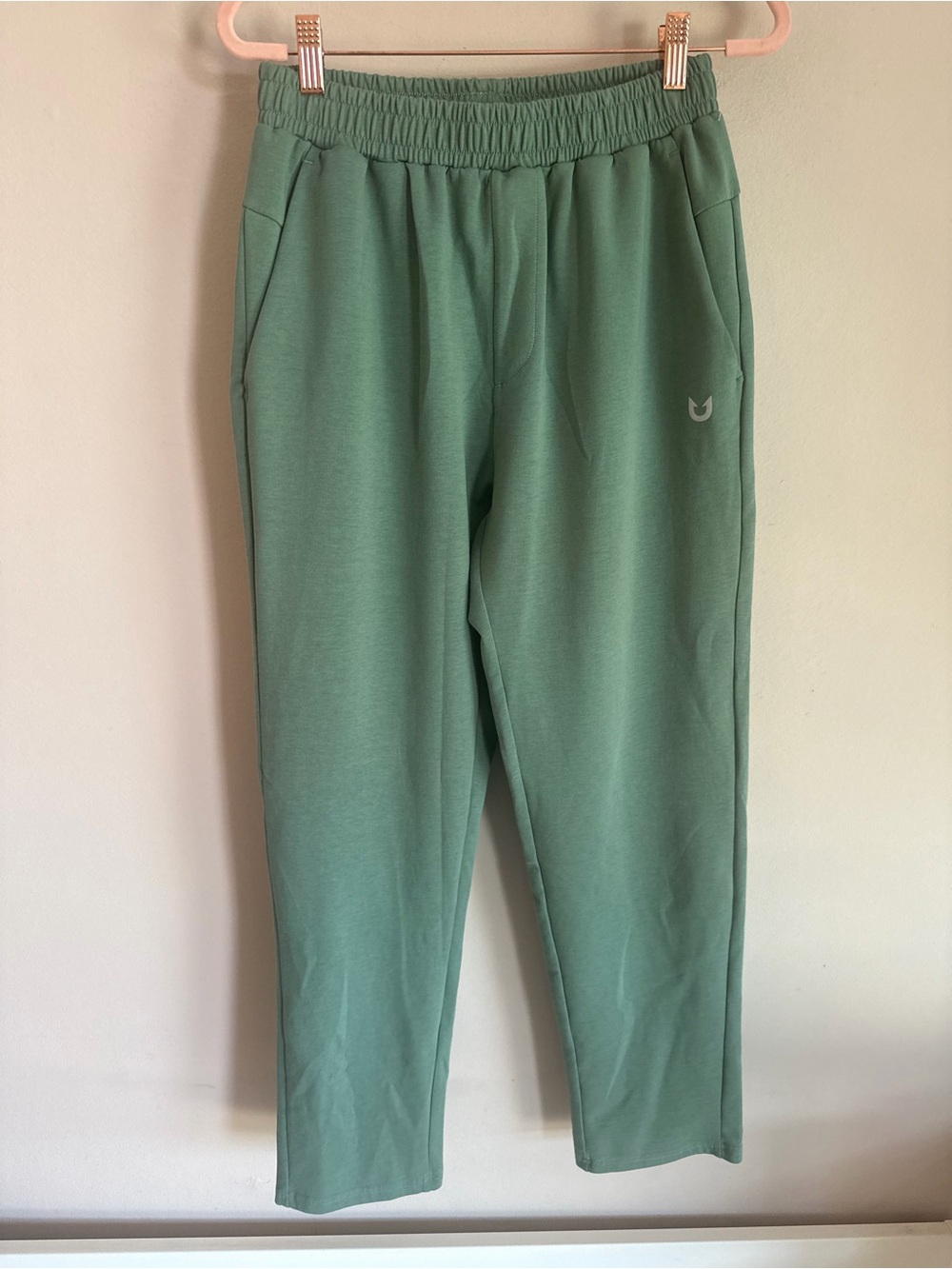 Northyard Mens Sage Green Athletic Jogger Pants Elastic Waist Tapered Leg Small